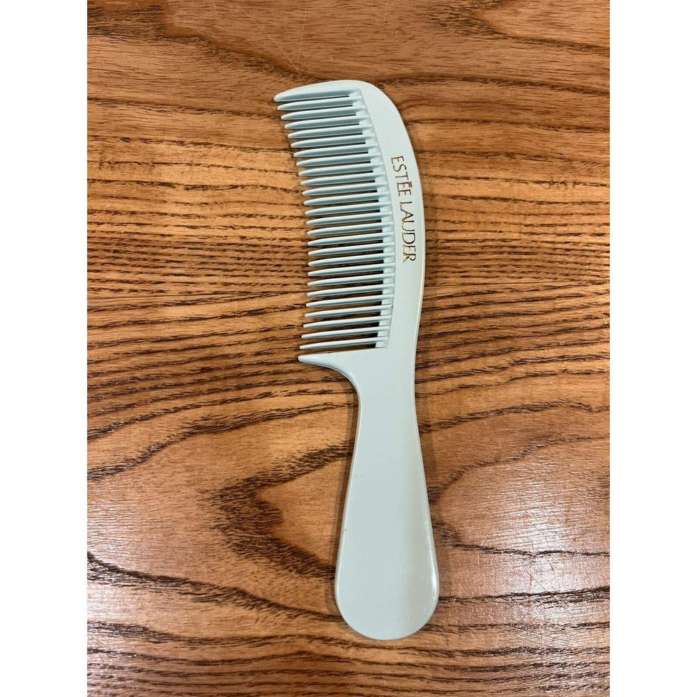 Vintage Estee‎ Lauder Blue Green Hair Comb 6.5" Travel Curved Retro